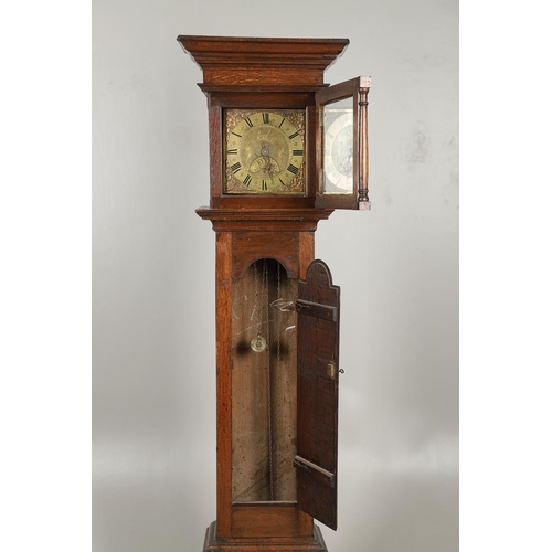 1136 - AN 18TH CENTURY OAK 30 HOUR LONGCASE CLOCK. the 9 1/2