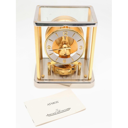 1138 - A JAEGAR - LECOULTRE 'BEAUBOURG' BICOLOUR ATMOS CLOCK. Swiss, circa 1990, movement calibre 540, the ... 