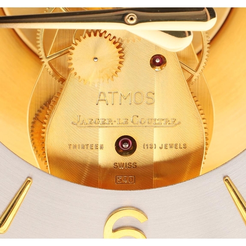 1138 - A JAEGAR - LECOULTRE 'BEAUBOURG' BICOLOUR ATMOS CLOCK. Swiss, circa 1990, movement calibre 540, the ... 