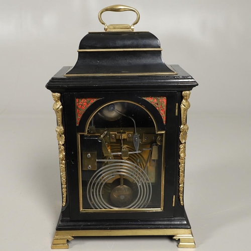 1141 - A GEORGE III EBONISED BRACKET CLOCK. the 6 1/4