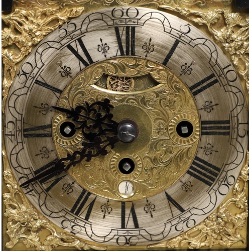 1141 - A GEORGE III EBONISED BRACKET CLOCK. the 6 1/4