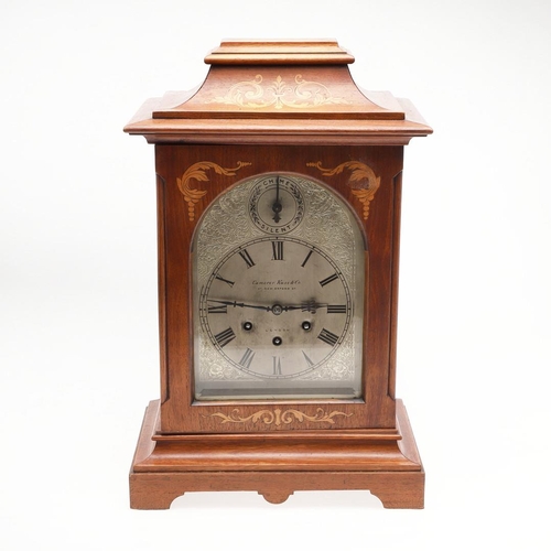 1145 - AN EARLY 20TH CENTURY INLAID MAHOGANY MANTLE CLOCK. the 6