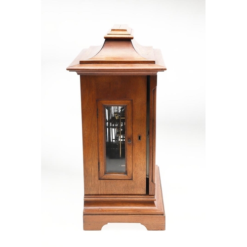 1145 - AN EARLY 20TH CENTURY INLAID MAHOGANY MANTLE CLOCK. the 6