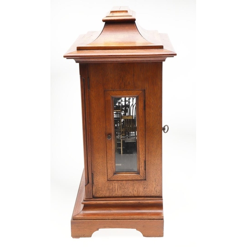 1145 - AN EARLY 20TH CENTURY INLAID MAHOGANY MANTLE CLOCK. the 6