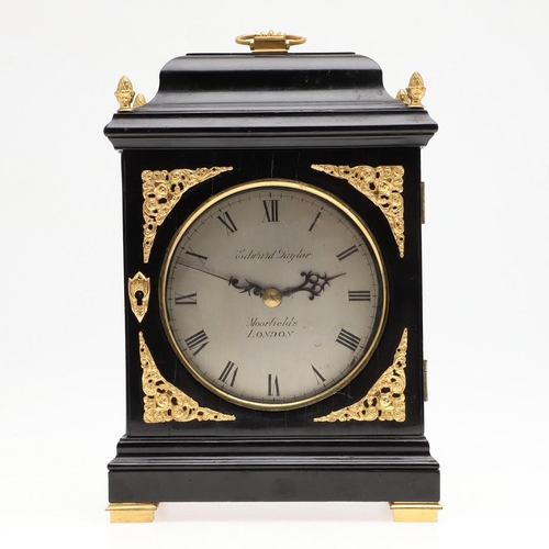 1146 - A GEORGE III EBONISED MANTEL TIMEPIECE. the 5