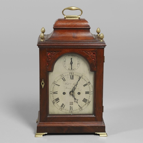 1147 - A GEORGE III MAHOGANY BRACKET CLOCK. the 6 1/2