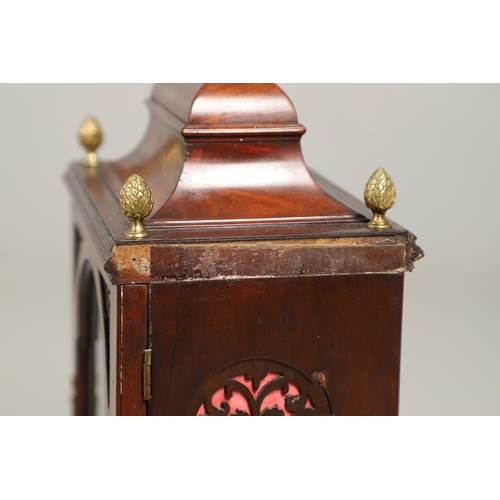 1147 - A GEORGE III MAHOGANY BRACKET CLOCK. the 6 1/2