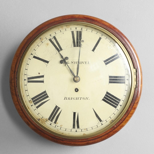 1149 - A 19TH CENTURY MAHOGANY DIAL WALL CLOCK. the 12