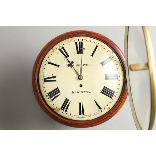 1149 - A 19TH CENTURY MAHOGANY DIAL WALL CLOCK. the 12