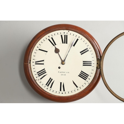 1151 - A 19TH CENTURY MAHOGANY DIAL WALL CLOCK. the 11