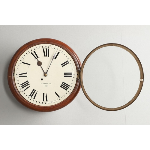 1151 - A 19TH CENTURY MAHOGANY DIAL WALL CLOCK. the 11