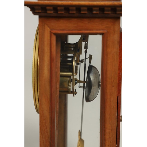 1152 - A FRENCH MAHOGANY AND FOUR GLASS MANTEL CLOCK. 19th century, the enamel dial signed L Leroy & Cie, P... 