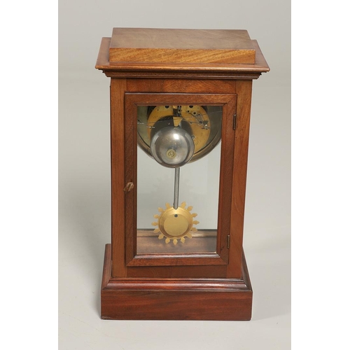 1152 - A FRENCH MAHOGANY AND FOUR GLASS MANTEL CLOCK. 19th century, the enamel dial signed L Leroy & Cie, P... 