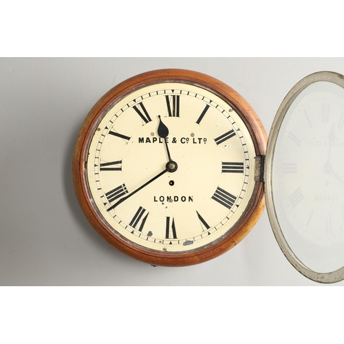 1154 - A LATE 19TH CENTURY MAHOGANY DIAL WALL CLOCK. the 11