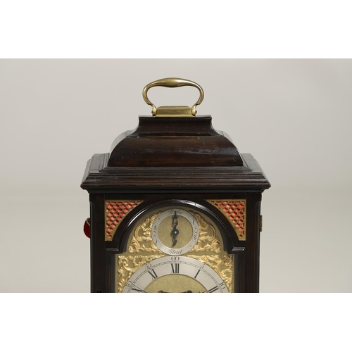 1156 - A GEORGE III EBONISED BRACKET CLOCK. the 6 1/2