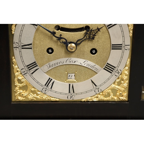 1156 - A GEORGE III EBONISED BRACKET CLOCK. the 6 1/2