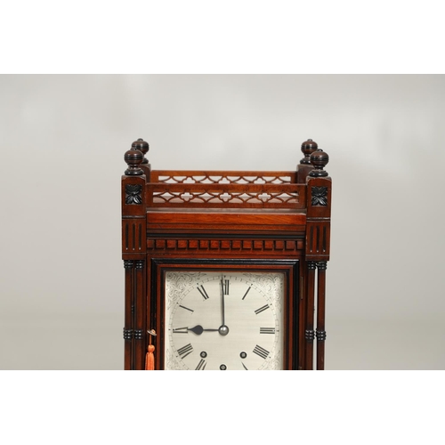 1160 - A MUELLER & KERN MAHOGANY BRACKET CLOCK, late 19th century, the 7 1/2