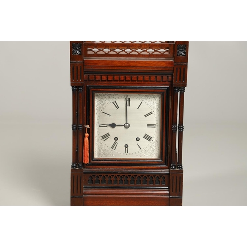 1160 - A MUELLER & KERN MAHOGANY BRACKET CLOCK, late 19th century, the 7 1/2