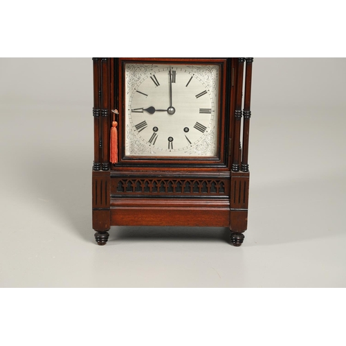 1160 - A MUELLER & KERN MAHOGANY BRACKET CLOCK, late 19th century, the 7 1/2