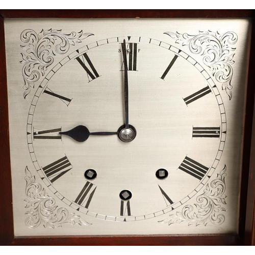 1160 - A MUELLER & KERN MAHOGANY BRACKET CLOCK, late 19th century, the 7 1/2