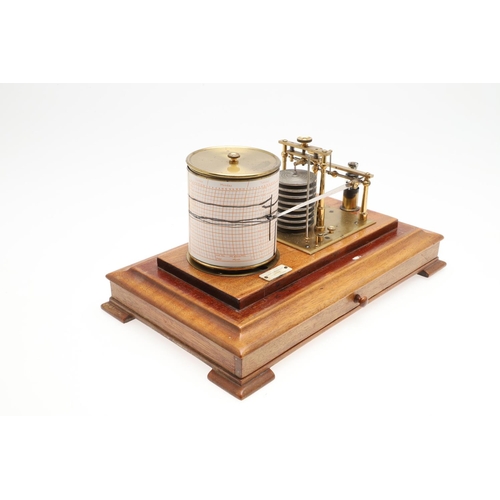 1164 - AN OAK CASED 'STORMOGRAPH' BAROGRAPH. by Short & Mason of London, in an oak case with cylindrical dr... 