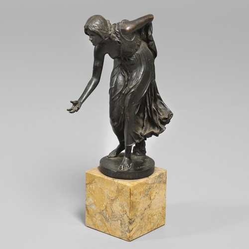 1165 - AFTER WALTER SCHOTT (GERMAN, 1861-1938). Die Kugelspielerin (Ball player), bronze, cast by the Glade... 