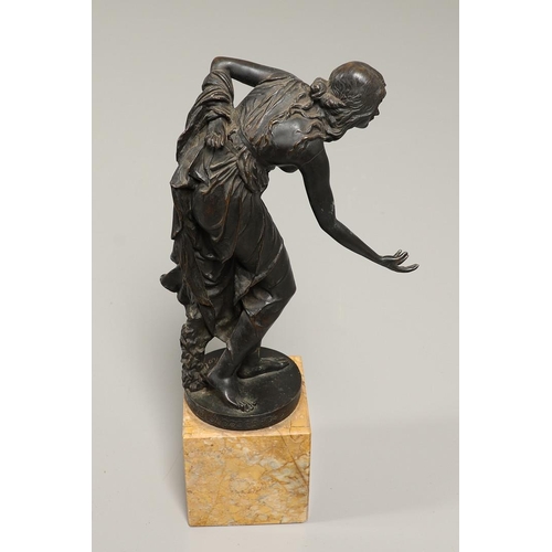 1165 - AFTER WALTER SCHOTT (GERMAN, 1861-1938). Die Kugelspielerin (Ball player), bronze, cast by the Glade... 