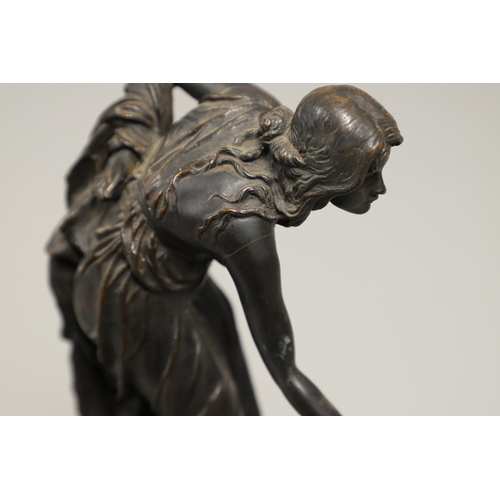 1165 - AFTER WALTER SCHOTT (GERMAN, 1861-1938). Die Kugelspielerin (Ball player), bronze, cast by the Glade... 