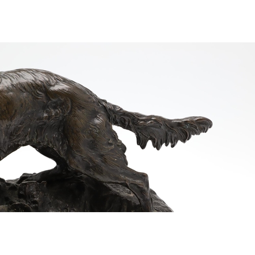 1172 - PIERRE-JULES MENE (1810-1871) 'PARTRIDGE HUNTING'. a late19th/early 20th century bronze study of a P... 