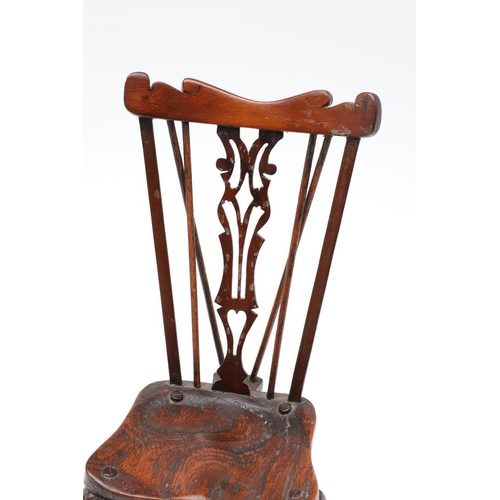 1178 - AN EARLY 20TH CENTURY MINIATURE WINDSOR ELBOW CHAIR. in the 19th century style, possibly sycamore, t... 