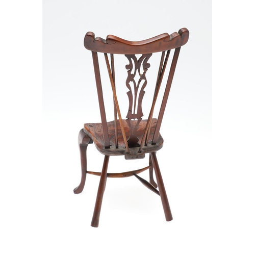 1178 - AN EARLY 20TH CENTURY MINIATURE WINDSOR ELBOW CHAIR. in the 19th century style, possibly sycamore, t... 