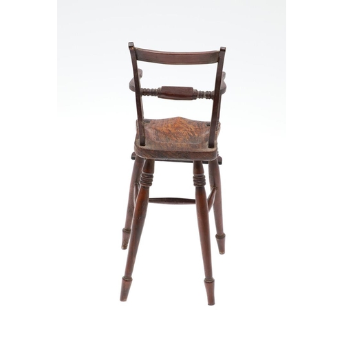 1178 - AN EARLY 20TH CENTURY MINIATURE WINDSOR ELBOW CHAIR. in the 19th century style, possibly sycamore, t... 