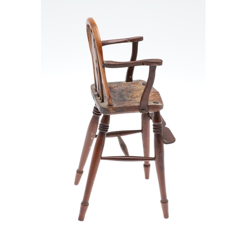 1178 - AN EARLY 20TH CENTURY MINIATURE WINDSOR ELBOW CHAIR. in the 19th century style, possibly sycamore, t... 