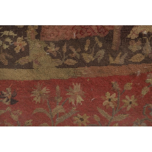 1187 - A 19TH CENTURY TAPESTRY PANEL OF 'THE LADY AND THE UNICORN'. the woven panel depicting the Medieval ... 