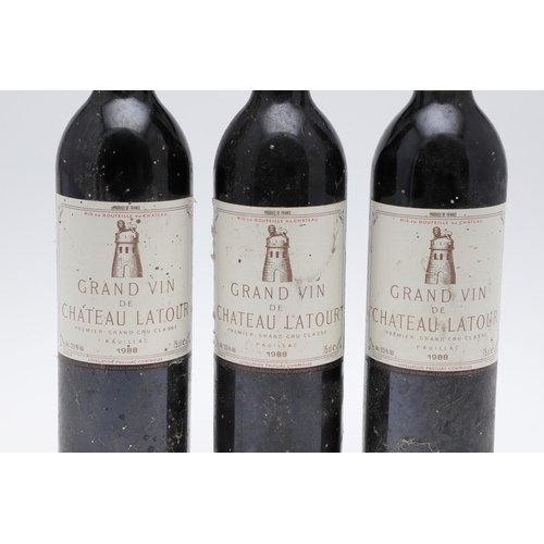 1197 - 1988 GRAND VIN DE CHATEAU LATOUR. three bottles, 75cl

PLEASE NOTE, AUCTIONET CANNOT ASSIST WITH INT... 