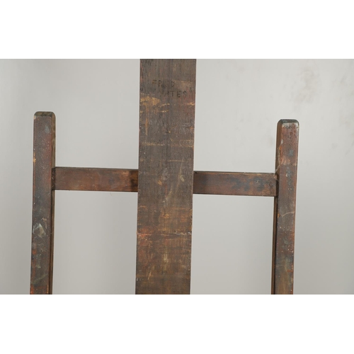 1231 - A 20TH CENTURY PINE ARTIST'S EASEL, FORMERLY OWNED BY FRED YATES. purchased from the artist by the o... 