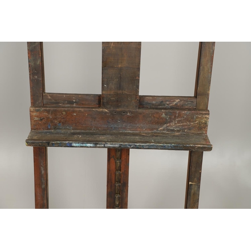 1231 - A 20TH CENTURY PINE ARTIST'S EASEL, FORMERLY OWNED BY FRED YATES. purchased from the artist by the o... 