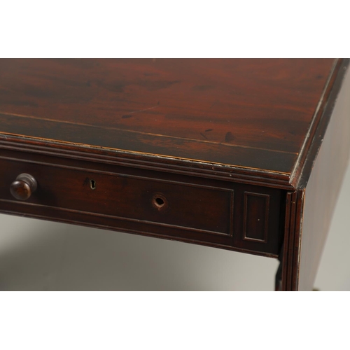 1242 - A REGENCY MAHOGANY AND ROSEWOOD BANDED SOFA TABLE IN THE MANNER OF GILLOWS. the rosewood banded and ... 