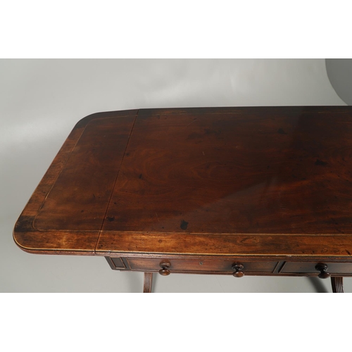 1242 - A REGENCY MAHOGANY AND ROSEWOOD BANDED SOFA TABLE IN THE MANNER OF GILLOWS. the rosewood banded and ... 