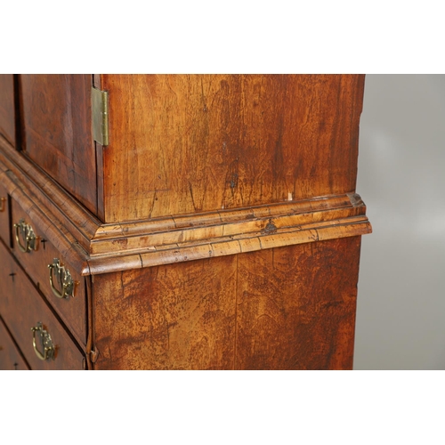 1251 - AN EARLY 18TH CENTURY WALNUT ESTATE CUPBOARD. the cushion cornice with unusual hinged lockable front... 