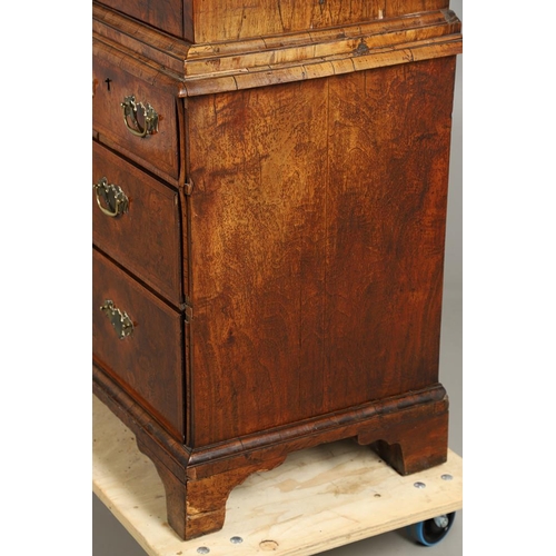 1251 - AN EARLY 18TH CENTURY WALNUT ESTATE CUPBOARD. the cushion cornice with unusual hinged lockable front... 