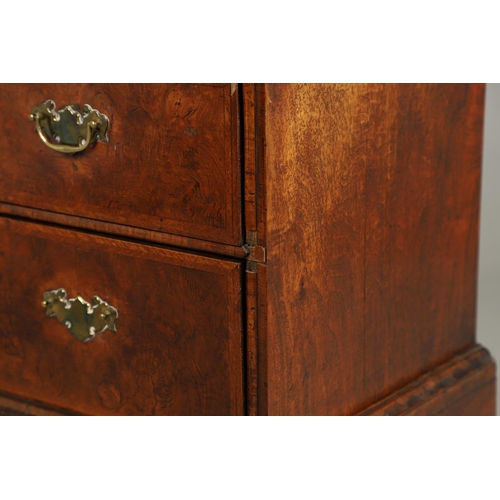 1251 - AN EARLY 18TH CENTURY WALNUT ESTATE CUPBOARD. the cushion cornice with unusual hinged lockable front... 