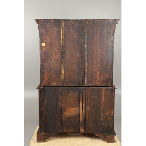 1251 - AN EARLY 18TH CENTURY WALNUT ESTATE CUPBOARD. the cushion cornice with unusual hinged lockable front... 