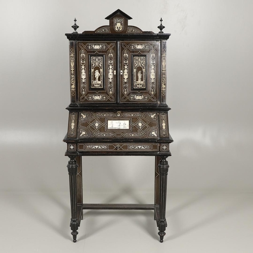 1258 - A NORTH ITALIAN IVORY INLAID EBONISED CABINET. late 19th century, with decorative Classical motif an... 