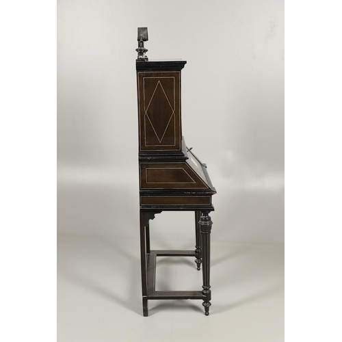 1258 - A NORTH ITALIAN IVORY INLAID EBONISED CABINET. late 19th century, with decorative Classical motif an... 