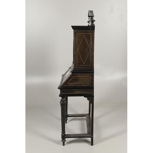 1258 - A NORTH ITALIAN IVORY INLAID EBONISED CABINET. late 19th century, with decorative Classical motif an... 