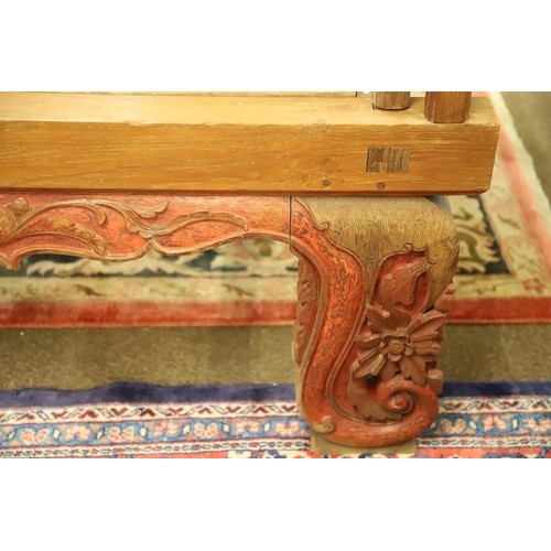 1277 - AN EARLY 20TH CENTURY MEDAN/CHINESE TEAK OPIUM CANOPY BED. the canopy front with seven carved and pi... 