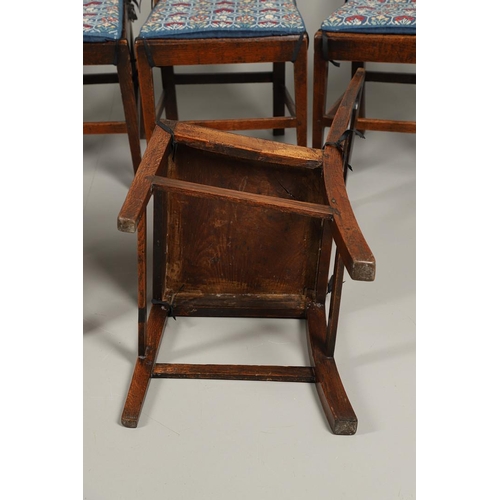 1305 - A MATCHED SET OF SIX GEORGE III COUNTRY OAK CHIPPENDALE STYLE SPLAT BACK DINING CHAIRS. of pegged co... 