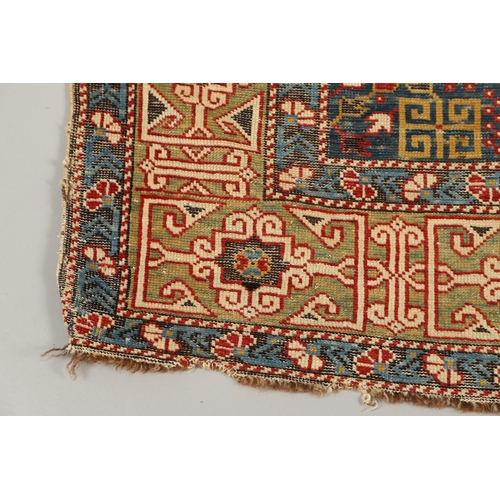 1316 - A SHIRVAN RUG, SOUTH EAST CAUCASUS, CIRCA 1920. the indigo field with five Lesghi stars surrounded b... 