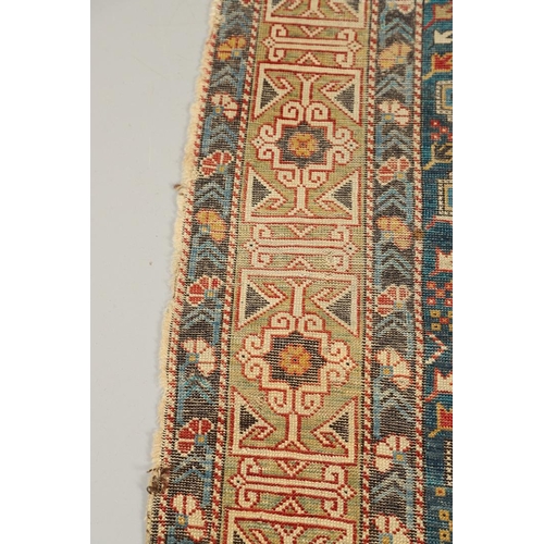 1316 - A SHIRVAN RUG, SOUTH EAST CAUCASUS, CIRCA 1920. the indigo field with five Lesghi stars surrounded b... 